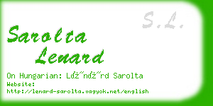 sarolta lenard business card